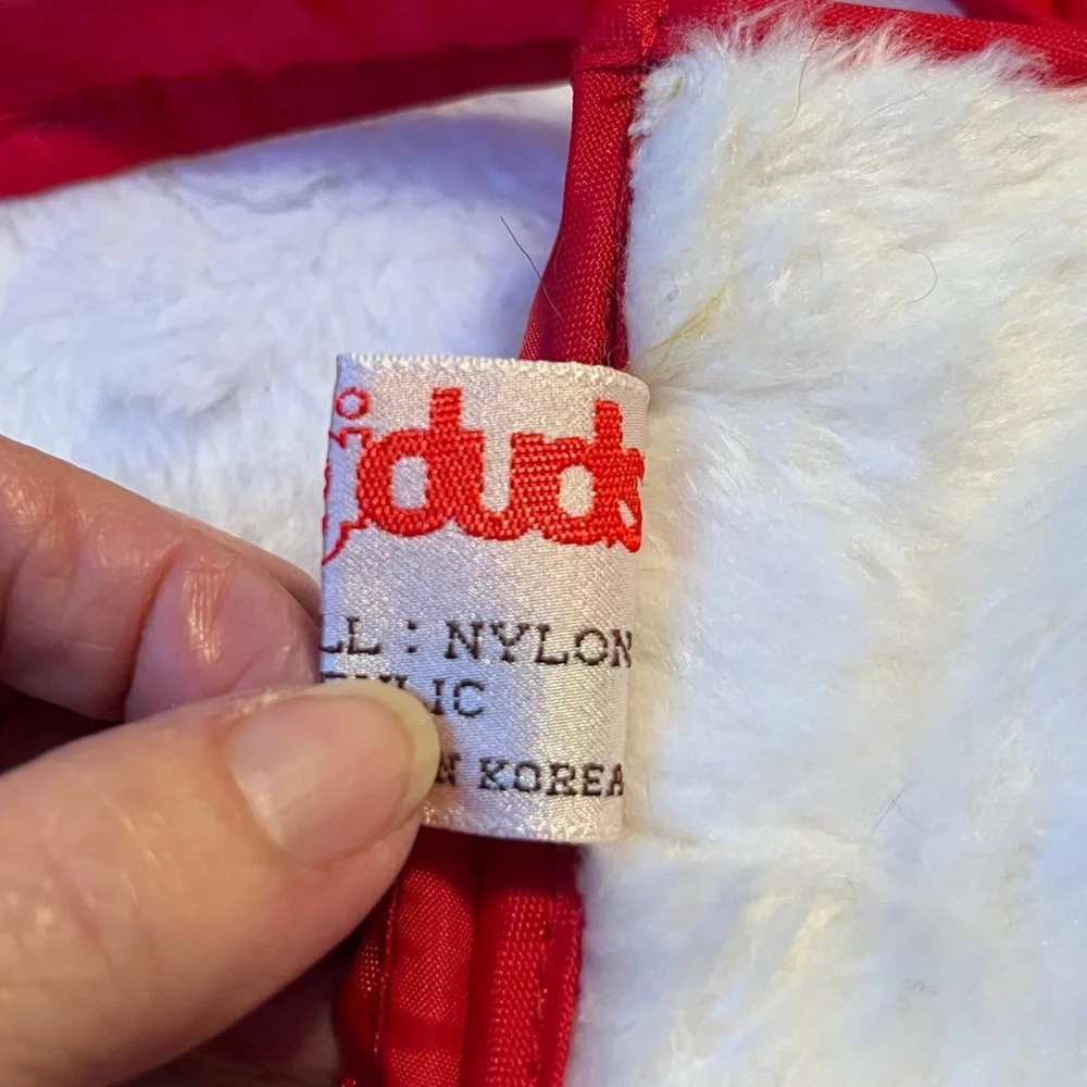 Red Quilted Dog Jacket Parka with attached hood Sz 16